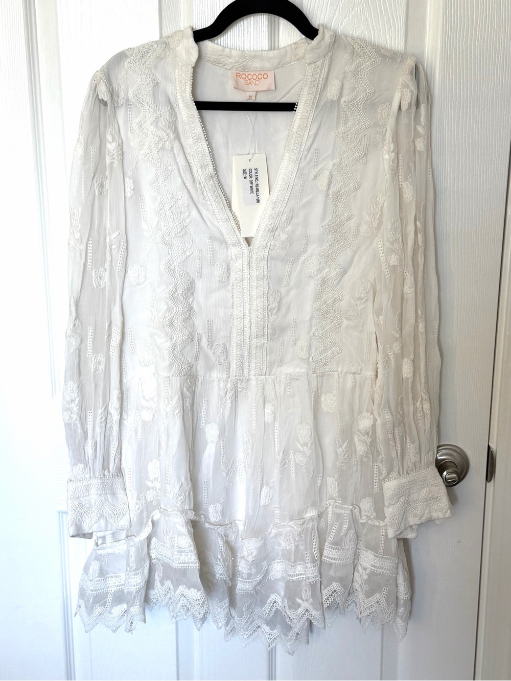Rococo Sand Off White Embroidered Dress